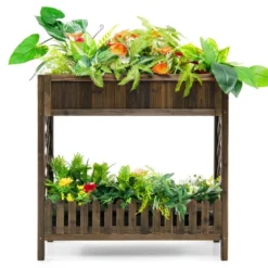 Costway 2-Tier Wood Raised Garden Bed Elevated Planter Box For Vegetable, Fruit, Herb 17 Costway 2-Tier Wood Raised Garden Bed Elevated Planter Box For Vegetable, Fruit, Herb -Garden Furniture Store GUEST 5cc0b901 d9d4 459f 9889 ba341423defa