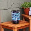 Sunnydaze Decor Sunnydaze Solar LED Outdoor Cool Blue Mosaic Lantern - 8.5"