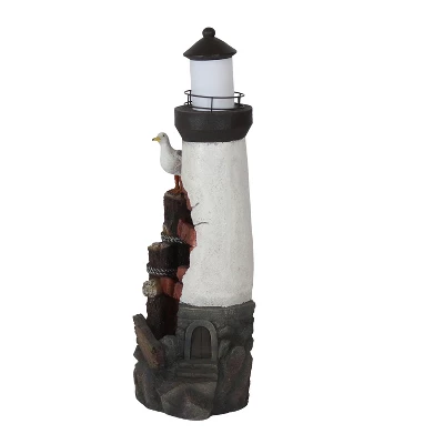 Sunnydaze Decor Sunnydaze 36"H Electric Polyresin Gull's Cove Lighthouse Outdoor Water Fountain With LED Light 9 Sunnydaze Decor Sunnydaze 36"H Electric Polyresin Gull's Cove Lighthouse Outdoor Water Fountain With LED Light - Image 9