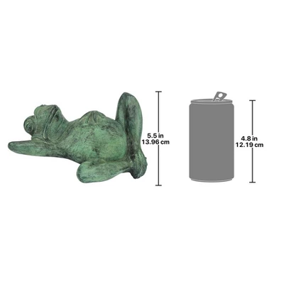 Design Toscano Spitting Lazy Frog Emerald Verde Cast Bronze Garden Statue 6 Design Toscano Spitting Lazy Frog Emerald Verde Cast Bronze Garden Statue - Image 6