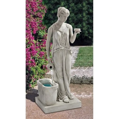 Design Toscano Hebe, Goddess Of Youth Garden Fountain - Off-White 1 Design Toscano Hebe, Goddess Of Youth Garden Fountain - Off-White