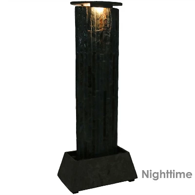 Sunnydaze Decor Sunnydaze 49"H Electric Natural Slate Tower Column Indoor/Outdoor Water Fountain With LED Light 7 Sunnydaze Decor Sunnydaze 49"H Electric Natural Slate Tower Column Indoor/Outdoor Water Fountain With LED Light - Image 7