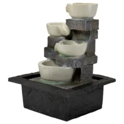 Northlight 11" LED Lighted Cascading 4-Tier Bowl Indoor Tabletop Water Fountain -Garden Furniture Store GUEST 5ff12a1c 021a 471f a688 85c373778582