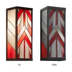 16.25" 1-Light Mission Style Rectangular Outdoor Stained Glass Wall Sconce Red - River Of Goods 8 16.25" 1-Light Mission Style Rectangular Outdoor Stained Glass Wall Sconce Red - River Of Goods -Garden Furniture Store GUEST 60516cbb f4b5 4401 9fb2 9a5992181b87