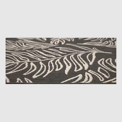 9' X 12' Leaves Outdoor Rug Black - Project 62™ 4 9' X 12' Leaves Outdoor Rug Black - Project 62™ - Image 4