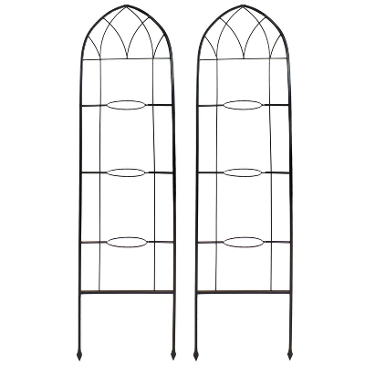 Sunnydaze Decor Sunnydaze 2-Piece Arched Climbing Plants Wall Trellis With Flower Pot Supports 3 Sunnydaze Decor Sunnydaze 2-Piece Arched Climbing Plants Wall Trellis With Flower Pot Supports - Image 3