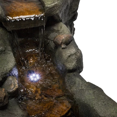 20" Rocky River Rapids Stone Resin Fountain With LED Lights Gray - Alpine Corporation 5 20" Rocky River Rapids Stone Resin Fountain With LED Lights Gray - Alpine Corporation - Image 5