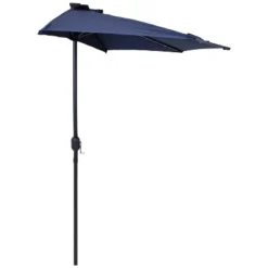 Sunnydaze Decor Sunnydaze Solar Outdoor Half Patio Umbrella With LED Lights And Crank - 9' 23 Sunnydaze Decor Sunnydaze Solar Outdoor Half Patio Umbrella With LED Lights And Crank - 9' -Garden Furniture Store GUEST 63acbdd6 8a4a 4ae7 9fe8 fad4d73616fe