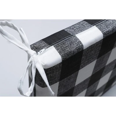 20" X 20" X 3" 2pk Anderson Squared Corners Outdoor Seat Cushions Black - Pillow Perfect 2 20" X 20" X 3" 2pk Anderson Squared Corners Outdoor Seat Cushions Black - Pillow Perfect - Image 2