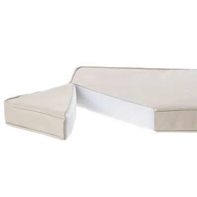 Sunbrella 48" X 19" X 3" Outdoor Corded Bench Cushion Charcoal Gray/Ivory 5 Sunbrella 48" X 19" X 3" Outdoor Corded Bench Cushion Charcoal Gray/Ivory - Image 5