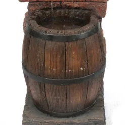 LuxenHome Resin Wine Bottle And Barrel Outdoor Fountain With LED Lights -Garden Furniture Store GUEST 66fe1507 6240 4b28 a694 f7790cb1a38b