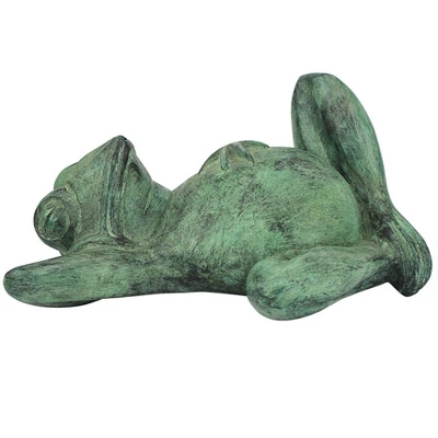 Design Toscano Spitting Lazy Frog Emerald Verde Cast Bronze Garden Statue 1 Design Toscano Spitting Lazy Frog Emerald Verde Cast Bronze Garden Statue