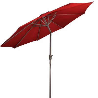 Northlight 9ft Outdoor Patio Market Umbrella With Hand Crank And Tilt, Red 5 Northlight 9ft Outdoor Patio Market Umbrella With Hand Crank And Tilt, Red - Image 5