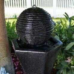 Sunnydaze Decor Sunnydaze Outdoor Polyresin Solar Powered Pedestal And Ball Modern Water Fountain With LED Lights - 31" 11 Sunnydaze Decor Sunnydaze Outdoor Polyresin Solar Powered Pedestal And Ball Modern Water Fountain With LED Lights - 31" -Garden Furniture Store GUEST 6b6d9cb1 5560 4454 8335 97f6bf4b61a8