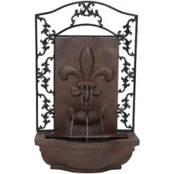 Sunnydaze Decor Sunnydaze 33"H Electric Polystone French Lily Design Outdoor Wall-Mount Water Fountain 16 Sunnydaze Decor Sunnydaze 33"H Electric Polystone French Lily Design Outdoor Wall-Mount Water Fountain -Garden Furniture Store GUEST 6b9d185d 342f 4f5d b43a d69b30988cd9