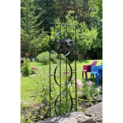 79.75" Tall Iron Modern Samara Decorative Garden Trellis Black Powder Coat Finish - Achla Designs -Garden Furniture Store GUEST 6cbcf606 97cd 42fa 8a36 29a23e035a06