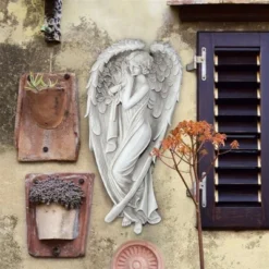 Design Toscano Santa Croce Angel Wall Sculptures - Off-White