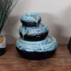 Sunnydaze Decor Sunnydaze Indoor Home Decorative Glazed Ceramic 3-Tiered Modern Textured Bowls Tabletop Water Fountain - 7"