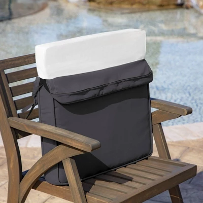 Arden Selections 20" X 20" ProFoam Outdoor Dining Seat Cushion Slate 4 Arden Selections 20" X 20" ProFoam Outdoor Dining Seat Cushion Slate - Image 4