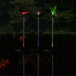 3pc Butterfly, Hummingbird, And Dragonfly Solar Fiber LED Pathway Garden Stakes - Alpine Corporation -Garden Furniture Store GUEST 72eb5f48 db14 40f1 a937 e82ed4a99db6