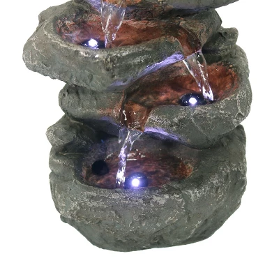 Sunnydaze Decor Sunnydaze Indoor Home Decorative Relaxing Stacked Rocks Tabletop Water Fountain With LED Lights - 10" 4 Sunnydaze Decor Sunnydaze Indoor Home Decorative Relaxing Stacked Rocks Tabletop Water Fountain With LED Lights - 10" - Image 4