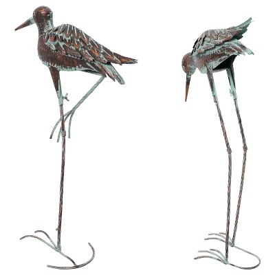 Sunnydaze Decor Sunnydaze Patina Crane Metal Outdoor Detailed Garden Statue - Brown/Blue - 2pc 6 Sunnydaze Decor Sunnydaze Patina Crane Metal Outdoor Detailed Garden Statue - Brown/Blue - 2pc - Image 6