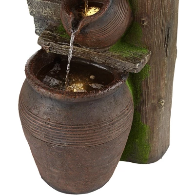John Timberland Four Pot Rustic Cascading Outdoor Floor Water Fountain With LED Light 39 1/4" For Yard Garden Patio Deck Porch House Exterior 2 John Timberland Four Pot Rustic Cascading Outdoor Floor Water Fountain With LED Light 39 1/4" For Yard Garden Patio Deck Porch House Exterior - Image 2