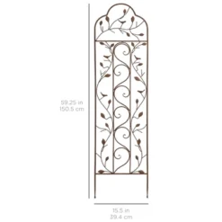 Best Choice Products 60x15in Iron Arched Garden Trellis Fence Panel W/ Branches, Birds For Climbing Plants - Bronze 11 Best Choice Products 60x15in Iron Arched Garden Trellis Fence Panel W/ Branches, Birds For Climbing Plants - Bronze -Garden Furniture Store GUEST 75131547 8350 492f bc03 f05b9e0b3509