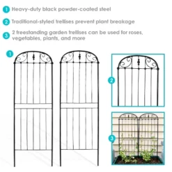 Sunnydaze Decor Sunnydaze Metal Wire Traditional Garden Trellis For Climbing Plants And Flowers - 32" H - Black - 2-Pack 7 Sunnydaze Decor Sunnydaze Metal Wire Traditional Garden Trellis For Climbing Plants And Flowers - 32" H - Black - 2-Pack -Garden Furniture Store GUEST 76ea74fa e05b 44fb a7c2 8bb86d7a7ba7