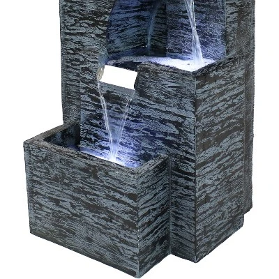 Sunnydaze Decor Sunnydaze 32"H Electric Polyresin Cascading Tower Tiered Outdoor Water Fountain With LED Lights 5 Sunnydaze Decor Sunnydaze 32"H Electric Polyresin Cascading Tower Tiered Outdoor Water Fountain With LED Lights - Image 5
