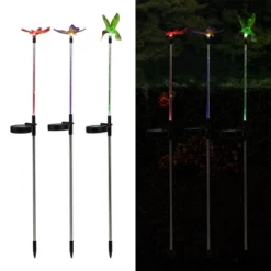 3pc Butterfly, Hummingbird, And Dragonfly Solar Fiber LED Pathway Garden Stakes - Alpine Corporation -Garden Furniture Store GUEST 7934b0bd f772 4e49 bce6 38b86a8eb13d