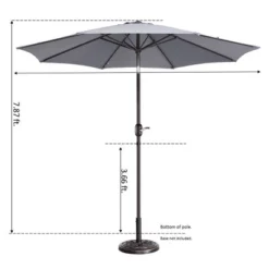 9-Foot Patio Umbrella - Easy Crank Outdoor Table Umbrella With Steel Ribs And Aluminum Pole For Deck, Porch, Backyard, Or Pool By Nature Spring (Gray) 9 9-Foot Patio Umbrella - Easy Crank Outdoor Table Umbrella With Steel Ribs And Aluminum Pole For Deck, Porch, Backyard, Or Pool By Nature Spring (Gray) -Garden Furniture Store GUEST 79b95f69 0d4c 4e05 ac97 3f75ada8f0b4