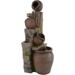 John Timberland Four Pot Rustic Cascading Outdoor Floor Water Fountain With LED Light 39 1/4" For Yard Garden Patio Deck Porch House Exterior 14 John Timberland Four Pot Rustic Cascading Outdoor Floor Water Fountain With LED Light 39 1/4" For Yard Garden Patio Deck Porch House Exterior -Garden Furniture Store GUEST 7af92552 e6db 446f 9b99 920bf86b764d