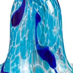Evergreen Art Glass Speckle Blue Floral Shaped Bell Chime- 7 X 7 X 7 Inches Outdoor Decor -Garden Furniture Store GUEST 7b521357 fc78 411e afa2 7aefedde00c1