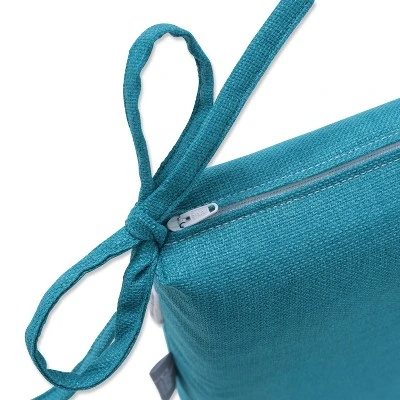 Rave Peacock 2pc Indoor/Outdoor Squared Corners Seat Cushion - Pillow Perfect 2 Rave Peacock 2pc Indoor/Outdoor Squared Corners Seat Cushion - Pillow Perfect - Image 2