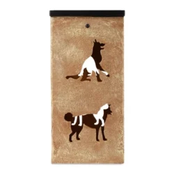 Techko Maid LED Solar 10.8" Portable Dog Cut Out Decorative Outdoor Lantern Clear