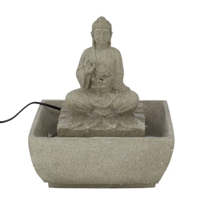 Resin Traditional Buddha Fountain Beige - Olivia & May 6 Resin Traditional Buddha Fountain Beige - Olivia & May - Image 6
