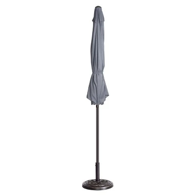 9-Foot Patio Umbrella - Easy Crank Outdoor Table Umbrella With Steel Ribs And Aluminum Pole For Deck, Porch, Backyard, Or Pool By Nature Spring (Gray) 3 9-Foot Patio Umbrella - Easy Crank Outdoor Table Umbrella With Steel Ribs And Aluminum Pole For Deck, Porch, Backyard, Or Pool By Nature Spring (Gray) - Image 3