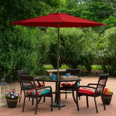 Northlight 9ft Outdoor Patio Market Umbrella With Hand Crank And Tilt, Red 1 Northlight 9ft Outdoor Patio Market Umbrella With Hand Crank And Tilt, Red