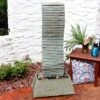 Sunnydaze Decor Sunnydaze 49"H Electric Spiraling Slate Outdoor Water Fountain With LED Lights