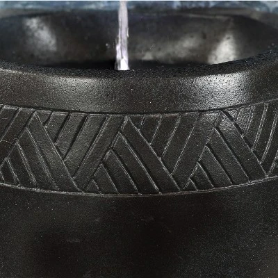 Sunnydaze Decor Sunnydaze Peaceful Rain Electric Outdoor Water Fountain - 31.75" H - Gray And Black 5 Sunnydaze Decor Sunnydaze Peaceful Rain Electric Outdoor Water Fountain - 31.75" H - Gray And Black - Image 5