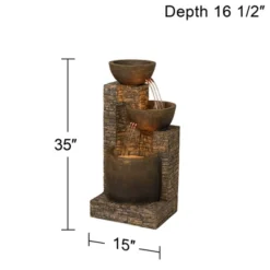 John Timberland Outdoor Floor Water Fountain Three Bowl Floor Cascade 35" For Yard Garden Lawn 12 John Timberland Outdoor Floor Water Fountain Three Bowl Floor Cascade 35" For Yard Garden Lawn -Garden Furniture Store GUEST 85a47b88 79d3 4541 964f 2db771dea567