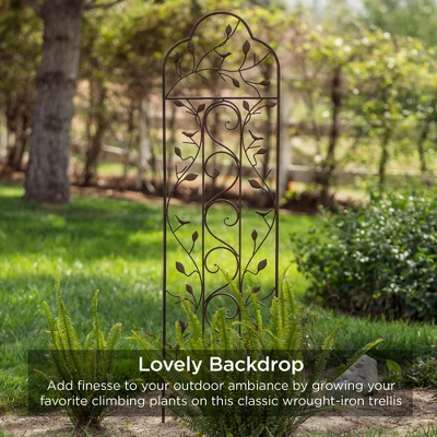 Best Choice Products Set Of 2 60x15in Iron Arched Garden Trellis Fence Panel W/ Branches, Birds For Climbing Plants 5 Best Choice Products Set Of 2 60x15in Iron Arched Garden Trellis Fence Panel W/ Branches, Birds For Climbing Plants - Image 5