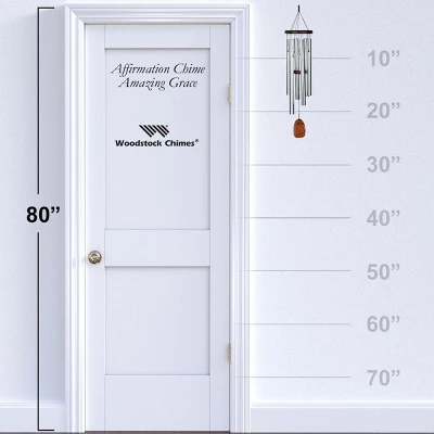 Woodstock Wind Chimes Signature Collection, Affirmation Chime, 25'' Amazing Grace Silver Wind Chime AFASB 3 Woodstock Wind Chimes Signature Collection, Affirmation Chime, 25'' Amazing Grace Silver Wind Chime AFASB - Image 3