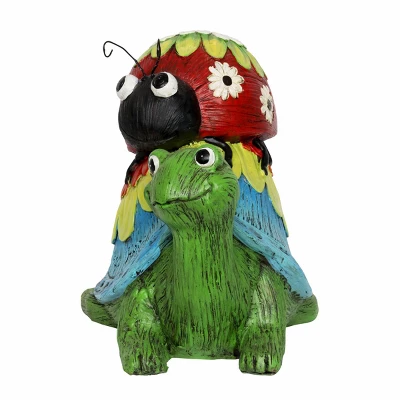 9.25" Resin Garden Turtle And Lady Bug Statue - Exhart 7 9.25" Resin Garden Turtle And Lady Bug Statue - Exhart - Image 7