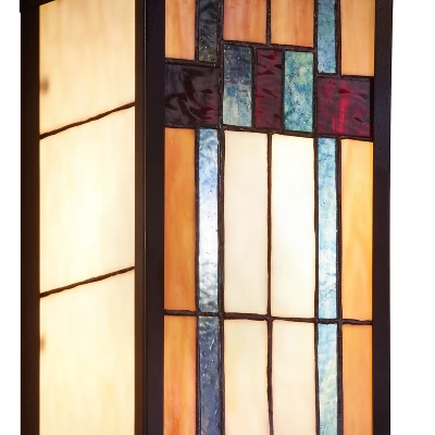 16.25" 1-Light Mission Style Stained Glass Outdoor Wall Sconce - River Of Goods 6 16.25" 1-Light Mission Style Stained Glass Outdoor Wall Sconce - River Of Goods - Image 6