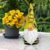 12" Polyresin "Bee Yourself" Indoor/Outdoor Garden Gnome Statue Yellow/Black - Alpine Corporation