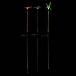 3pc Butterfly, Hummingbird, And Dragonfly Solar Fiber LED Pathway Garden Stakes - Alpine Corporation -Garden Furniture Store GUEST 90116c07 f865 4dc2 898d d1dff4c084f6