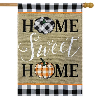 Home Sweet Home Pumpkins Burlap Fall House Flag 28" X 40" Briarwood Lane 1 Home Sweet Home Pumpkins Burlap Fall House Flag 28" X 40" Briarwood Lane