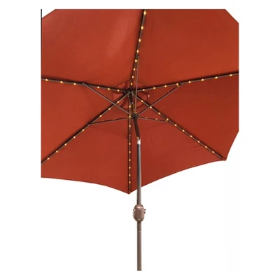 9' X 9' Round Lighted Patio Umbrella - Rust - Tropishade 2 9' X 9' Round Lighted Patio Umbrella - Rust - Tropishade - Image 2